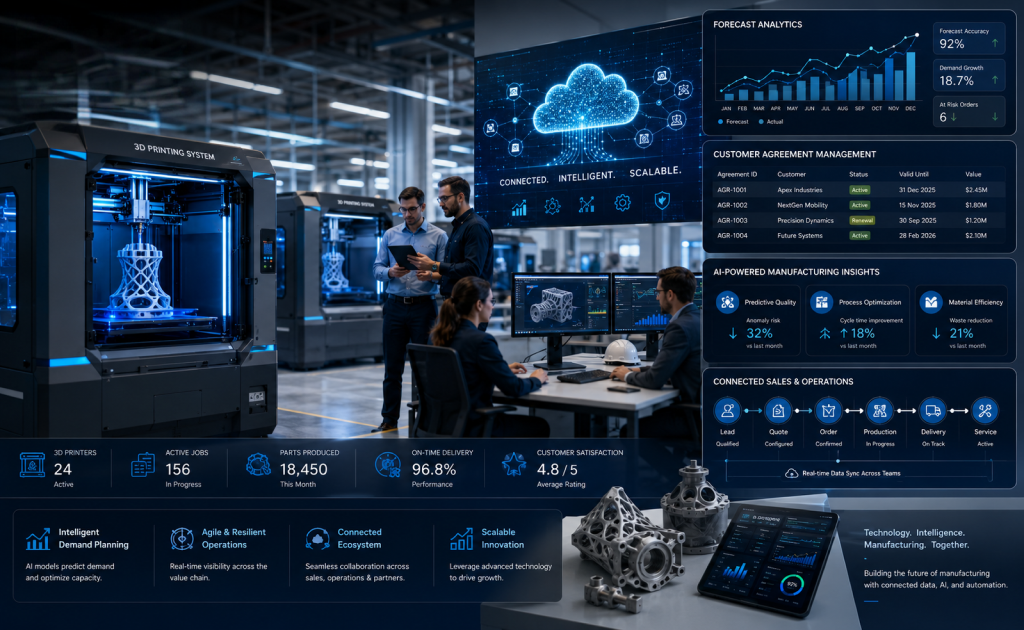 Smart Additive Manufacturing Factory Powered by AI and Salesforce Technology